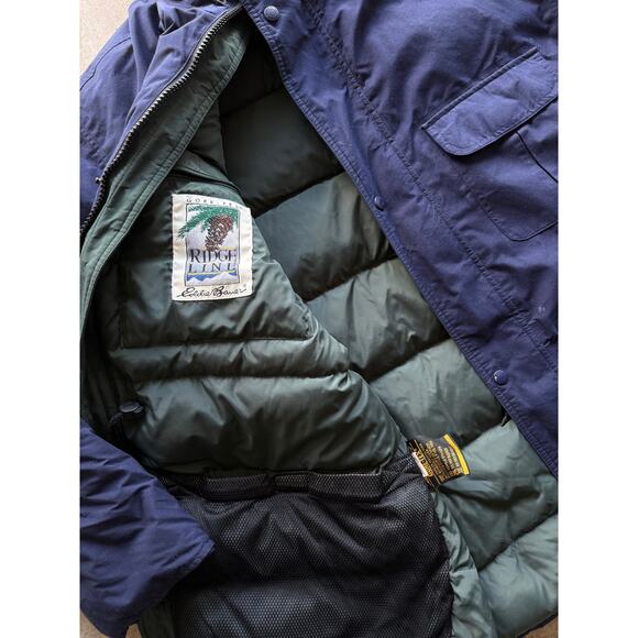 VTG 80s/90s Eddie Bauer Goose Down Ridgeline Gore-Tex Winter Hooded Jacket Large - Picture 5 of 10